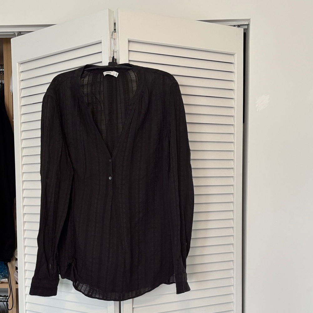 Vince Black Sheer Blouse size 6